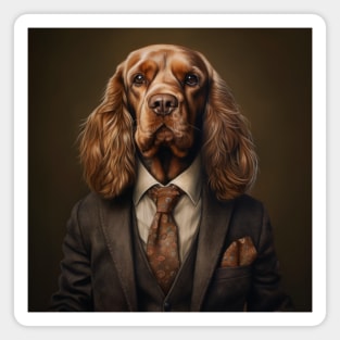 Cocker Spaniel Dog in Suit Magnet